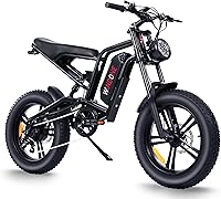 Windone E2 Full Suspension Electric Bike: 1000W Motor, 48V 13Ah UL Battery, 28 MPH, 46+ Miles, 4" Fat Tires, Cruise Control