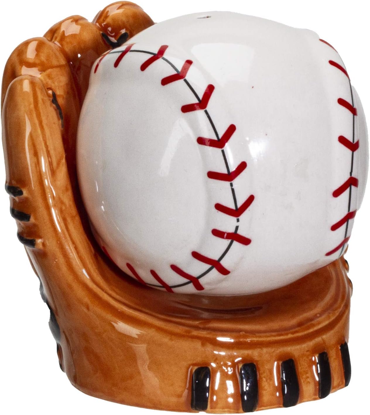 Baseball and Gloves Ceramic Salt and Pepper Shakers Set