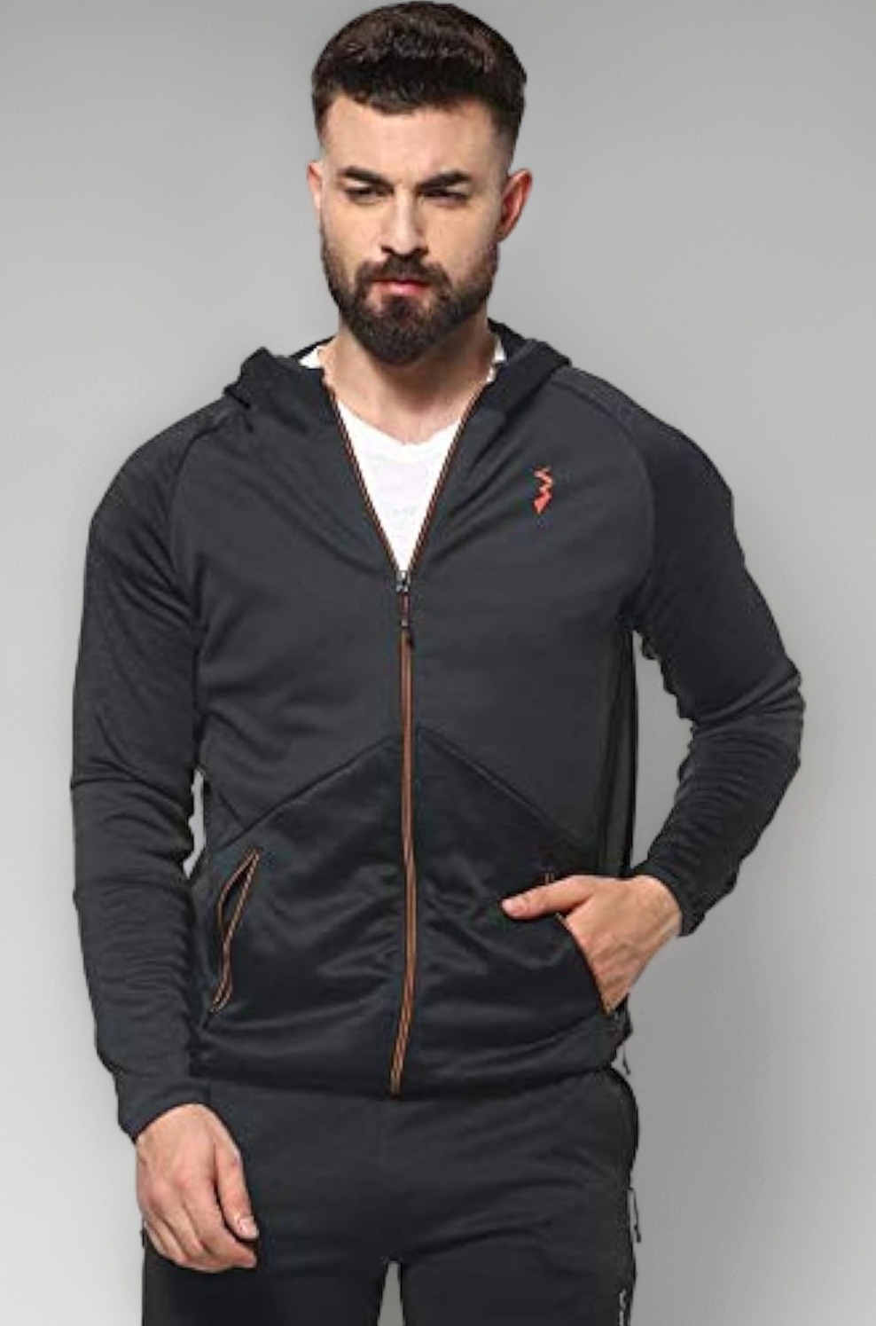 Men Active Sports Wear Jacket with Hooded Collar, Dri-Fit, Long Sleeves, Track Zipper Closure, Gym, Running & Travel Upper Wear Jackets Crafted with Comfort Fit & High Functionality