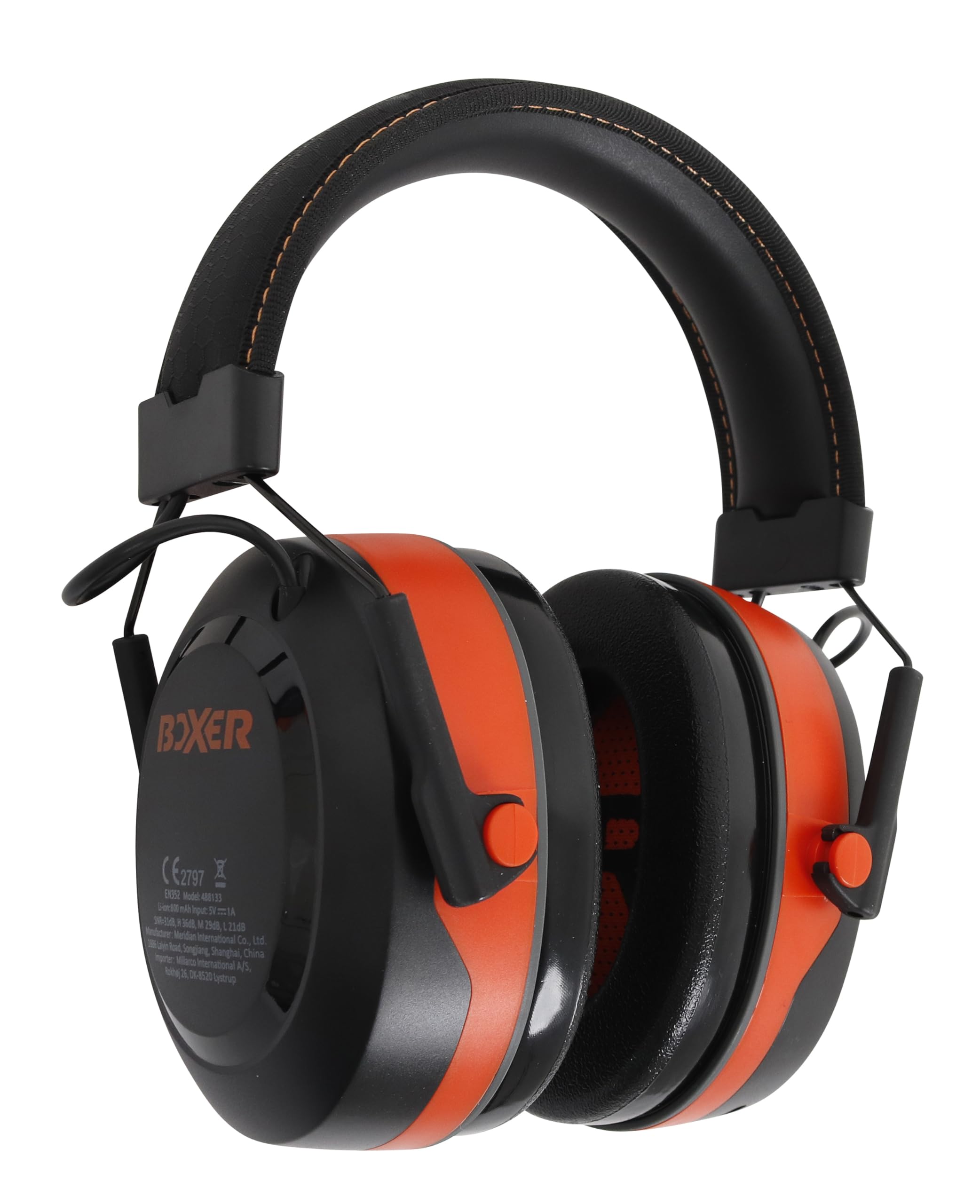 Boxer® Kapselgehörschutz mit Bluetooth 5.3 – SNR 31 dB Lärmdämmung – IPX4 – 18+ Std. Akku – leicht – USB-C – AUX-IN – EN352-1 Gehörschutz
