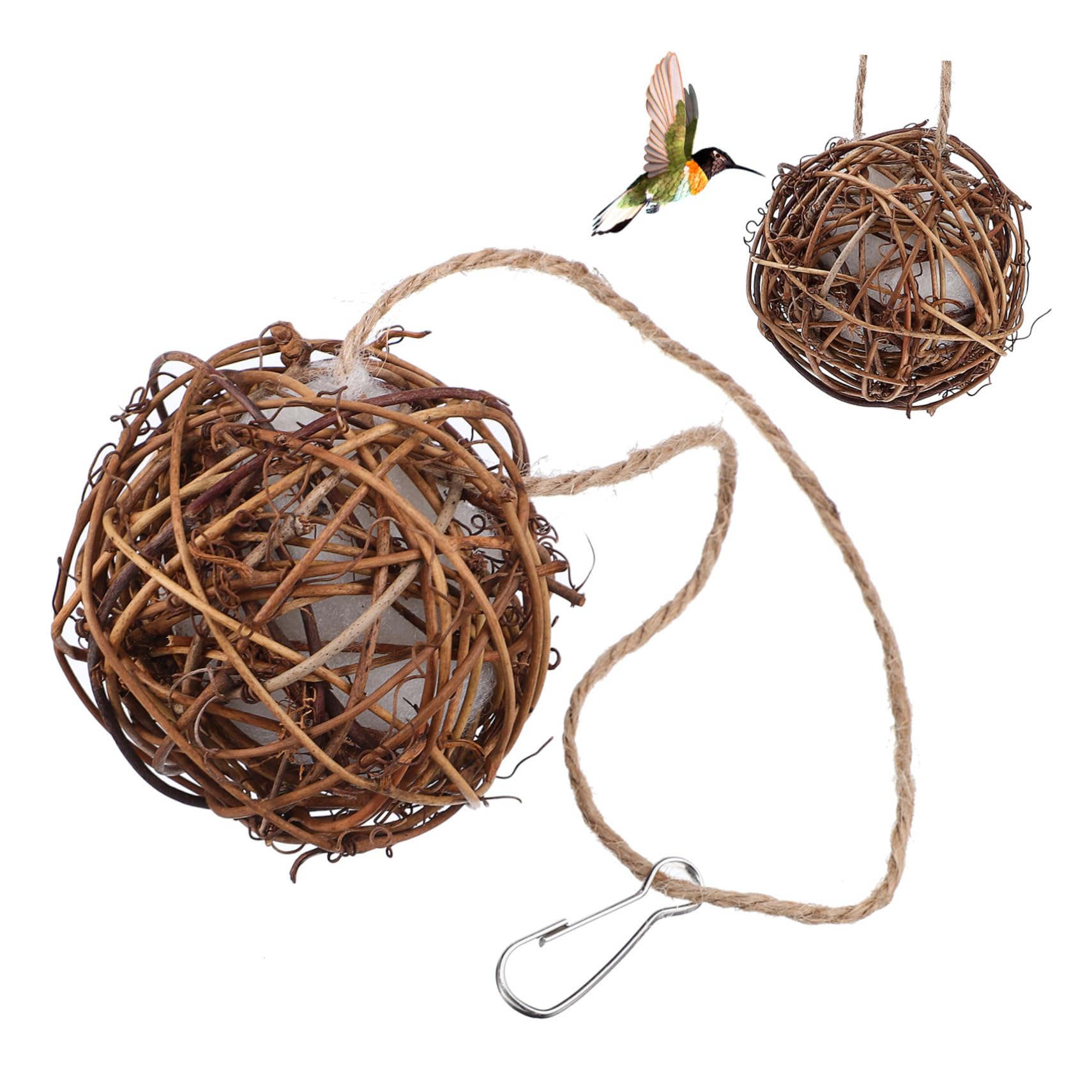Abaodam 2Pcs Outdoor Bird Nesting Material Balls Hummingbird Nest Decor for Wild Birds Multi Purpose Bird Nest for Garden Durable Filling for Enhanced Nesting Experience
