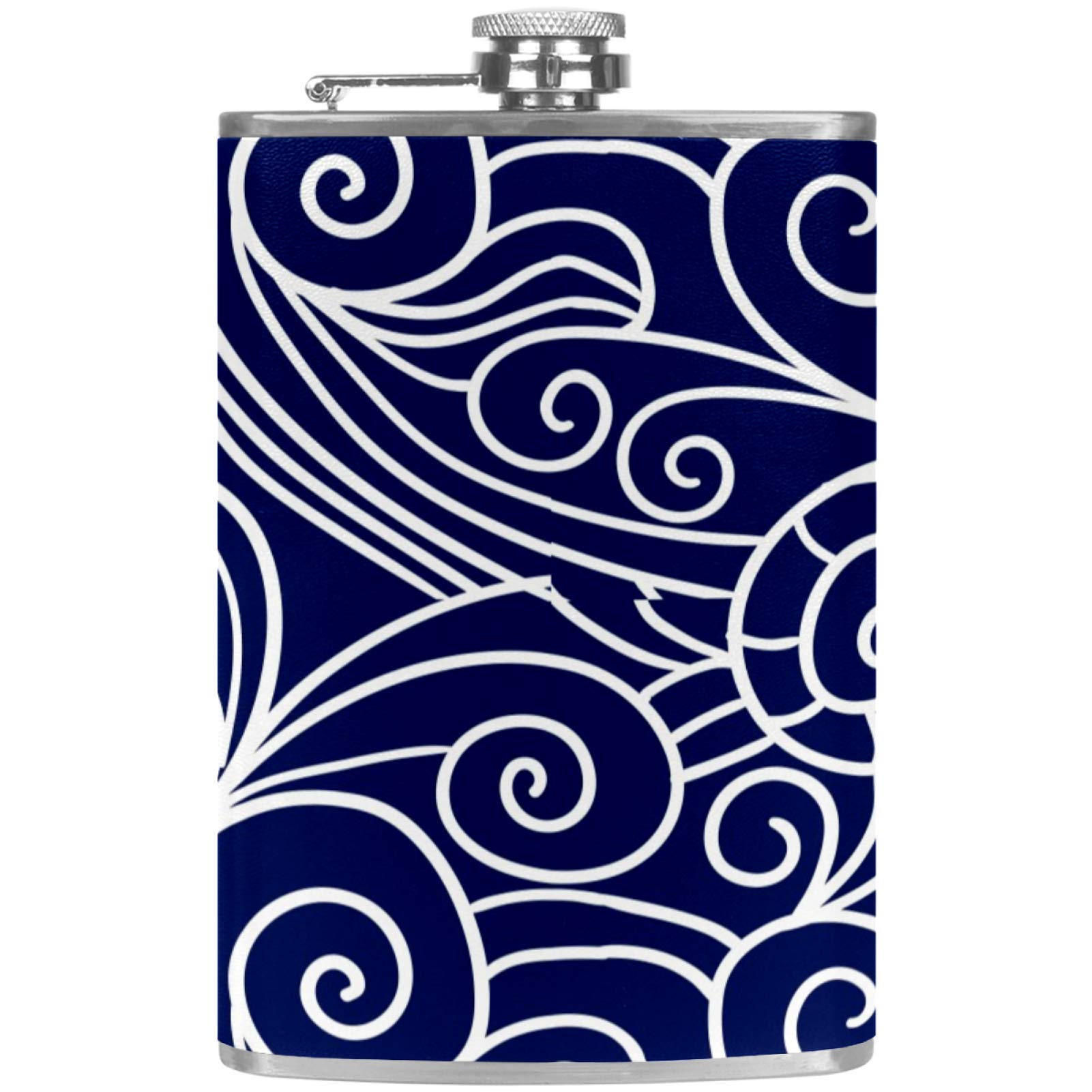 Flasque à whisky de poche bleu bouteille vin camping pêche fête