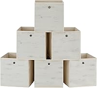 Vista 13 de SONGMICS Cubitos de almacenamiento, juego de 6 contenedores de almacenamiento con asas, cajas de almacenamiento plegables de tela Oxford y tela