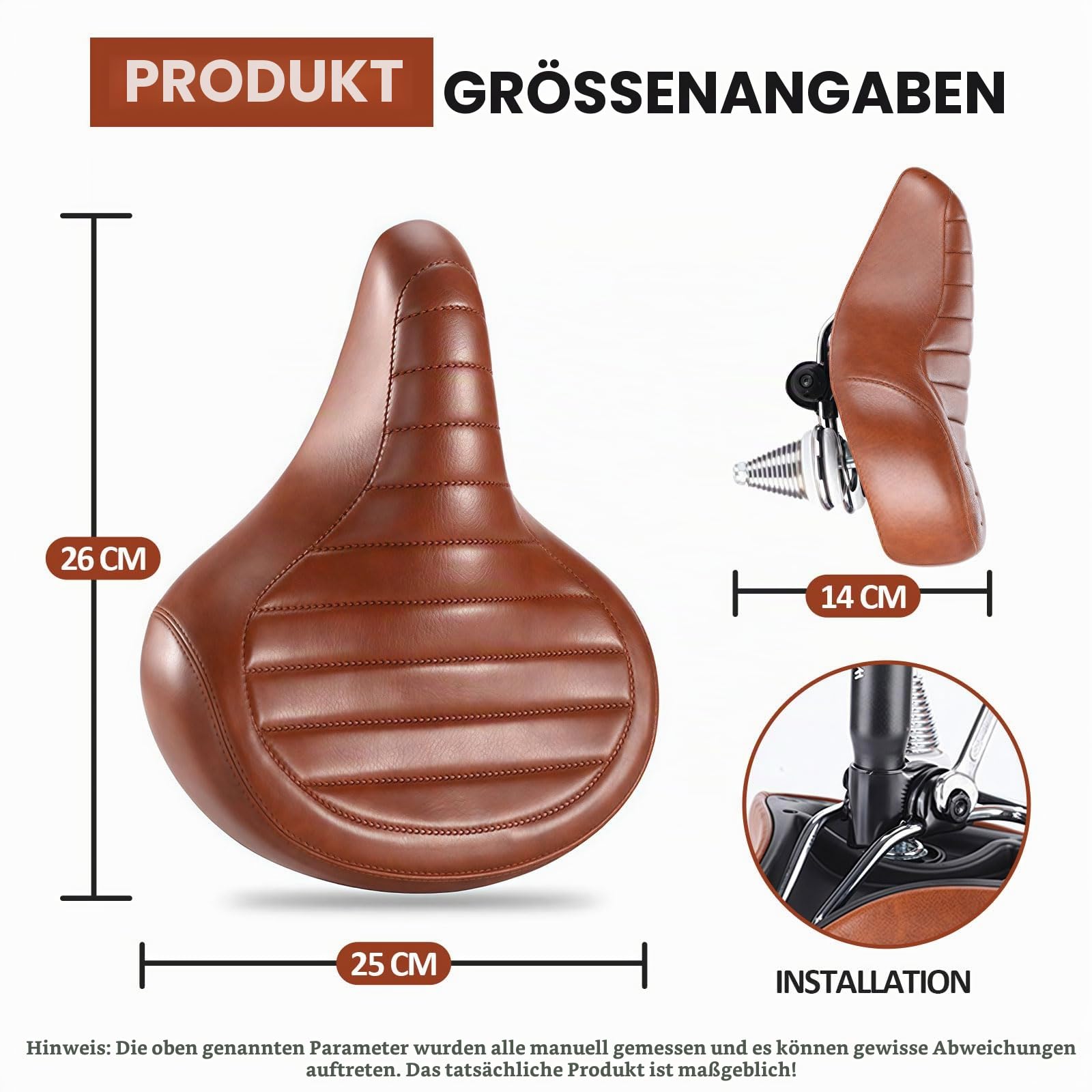 Bequemer Fahrradsattel Ergonomischer Fahrrad Sattel für Damen & Herren Fahrradsitz Breit Komfortsattel Wasserdicht, stoßdämpfend für Cityrad, Mountainbike, Ebike, Heimtrainer