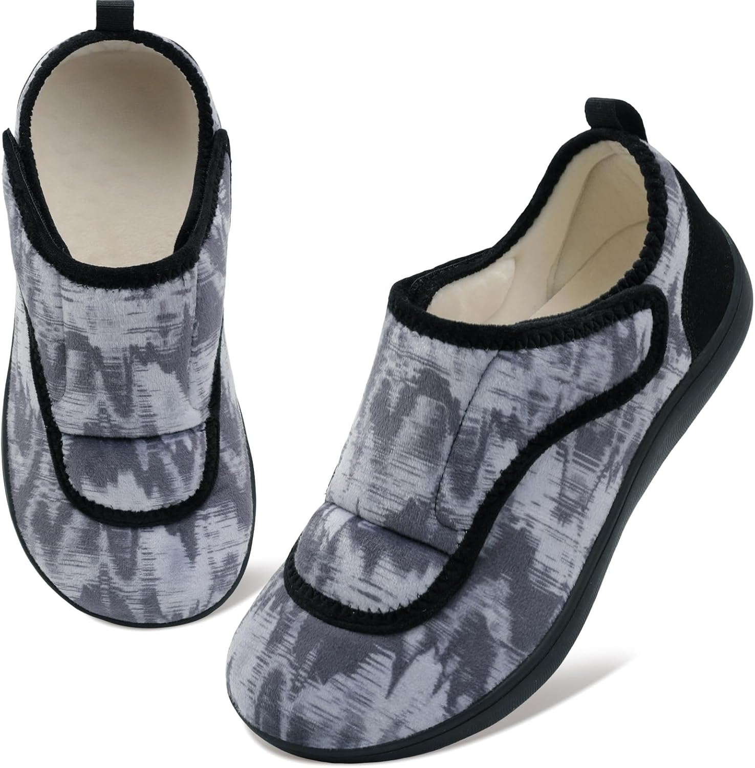 Mens Wide Slippers Comfy Diabetic Orthopedic Shoes Adjustable House Slippers Swollen Feet Walking Shoes - Image 7