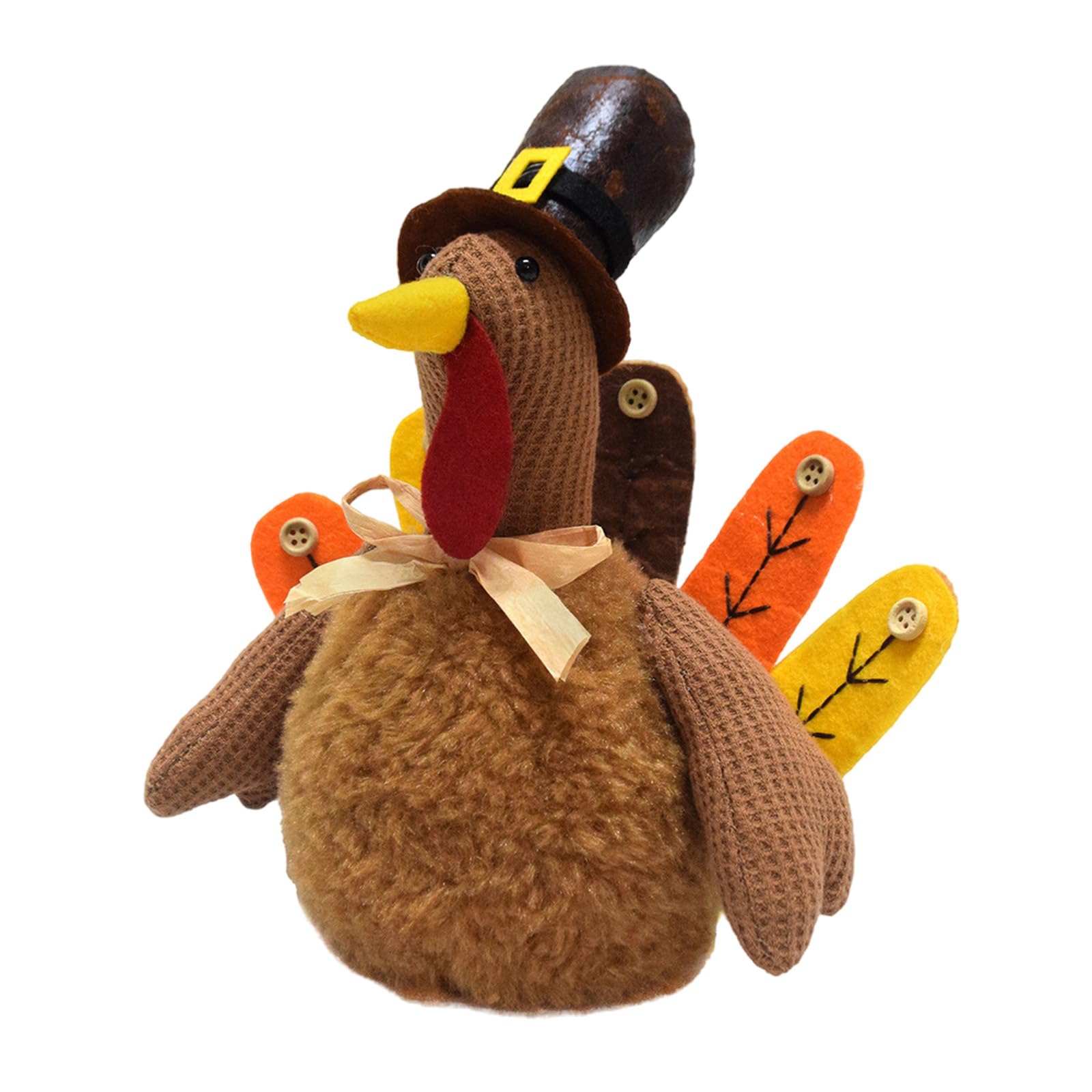 Kalttoy Artisanal Turkey Shaped Statue for Thanksgiving Polyester Holiday Centerpiece Gratitudes Themed Accessory Festival Tabletop Decoration