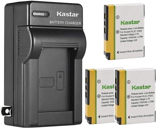 Miniatura 7 de Kastar Paquete de 2 baterías KLIC-7002 y cargador de pared de CA de repuesto para batería Kodak KLIC-7002 K7002, Kodak EasyShare V530, EasyShare
