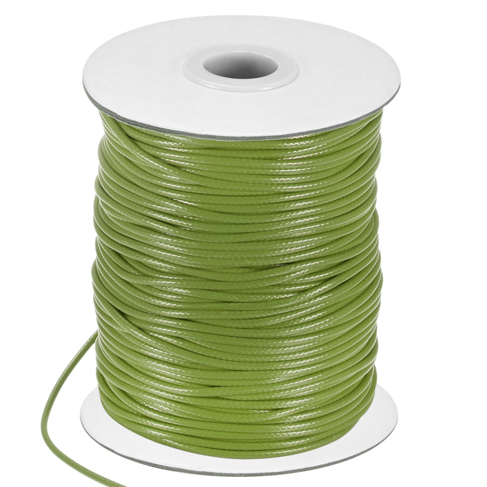 M METERXITY Waxed Polyester Cord, 87 Yards 2mm Waxed Beading String with Spool for Jewelry Making/DIY Handmade Crafts/Necklaces/Bracelets, String Macrame Bracelet Thread [Grass Green]