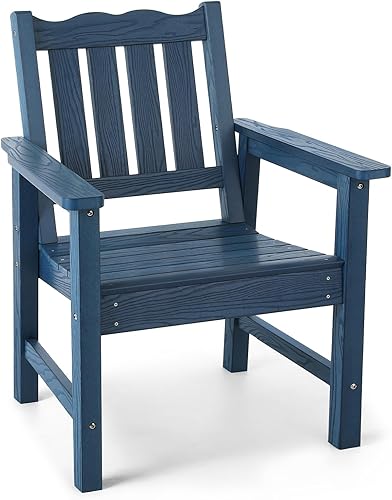 Stoog Silla de patio y jardín para todo tipo de clima, silla de comedor al aire libre con respaldo curvo, soporte de 400 libras, para patio trasero,