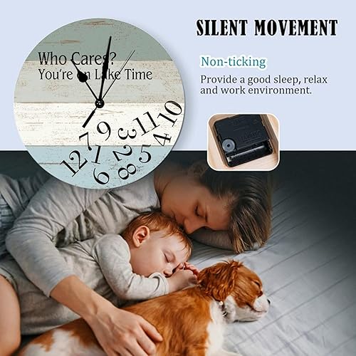 Miniatura 6 de Reloj de pared silencioso sin tictac, estilo rústico de granja, 15 pulgadas, movimiento de cuarzo, fácil de leer, funciona