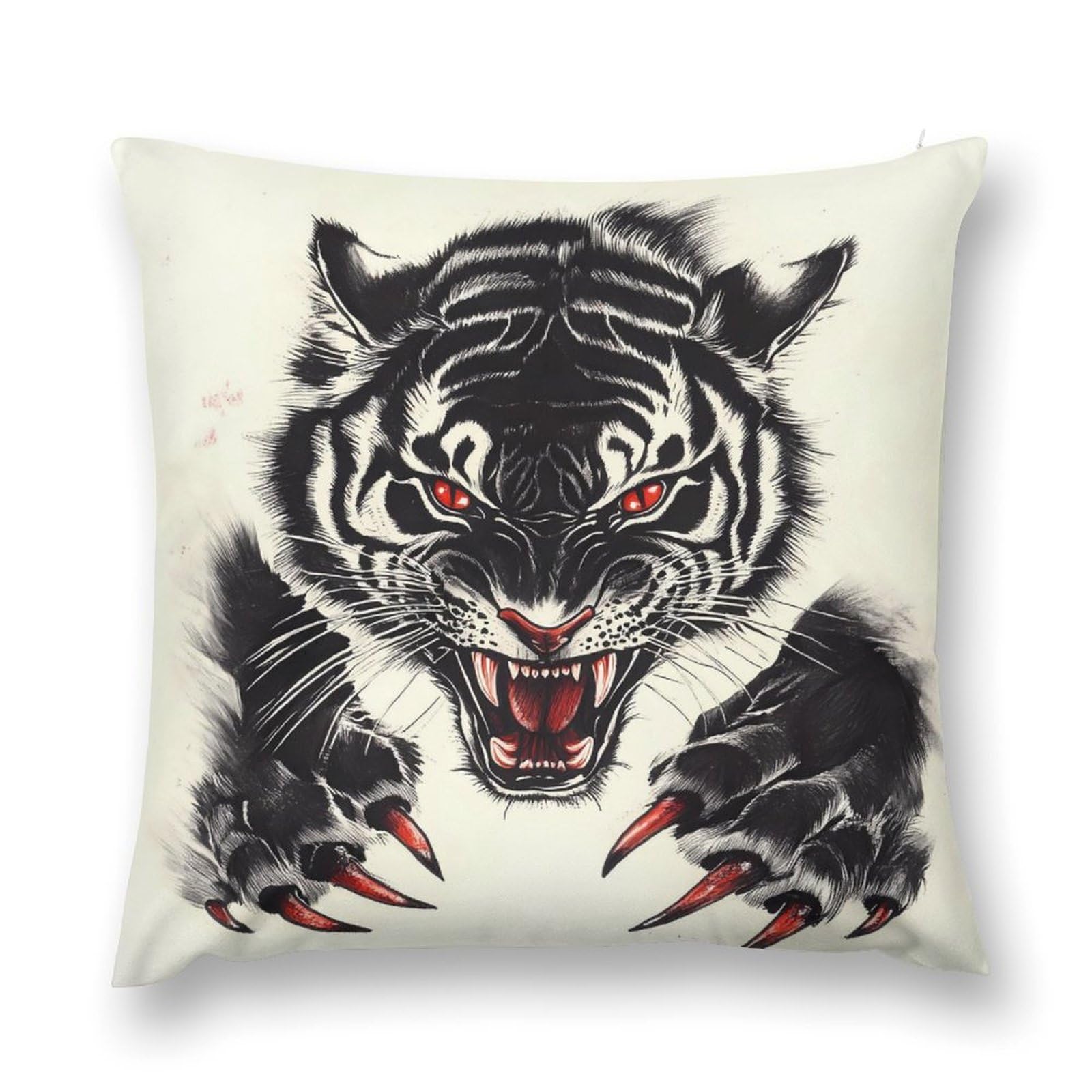 Tiger Claws Decorative Throw Pillow Covers Plush Cushion Protect Case for Sofa Bedroom 26 