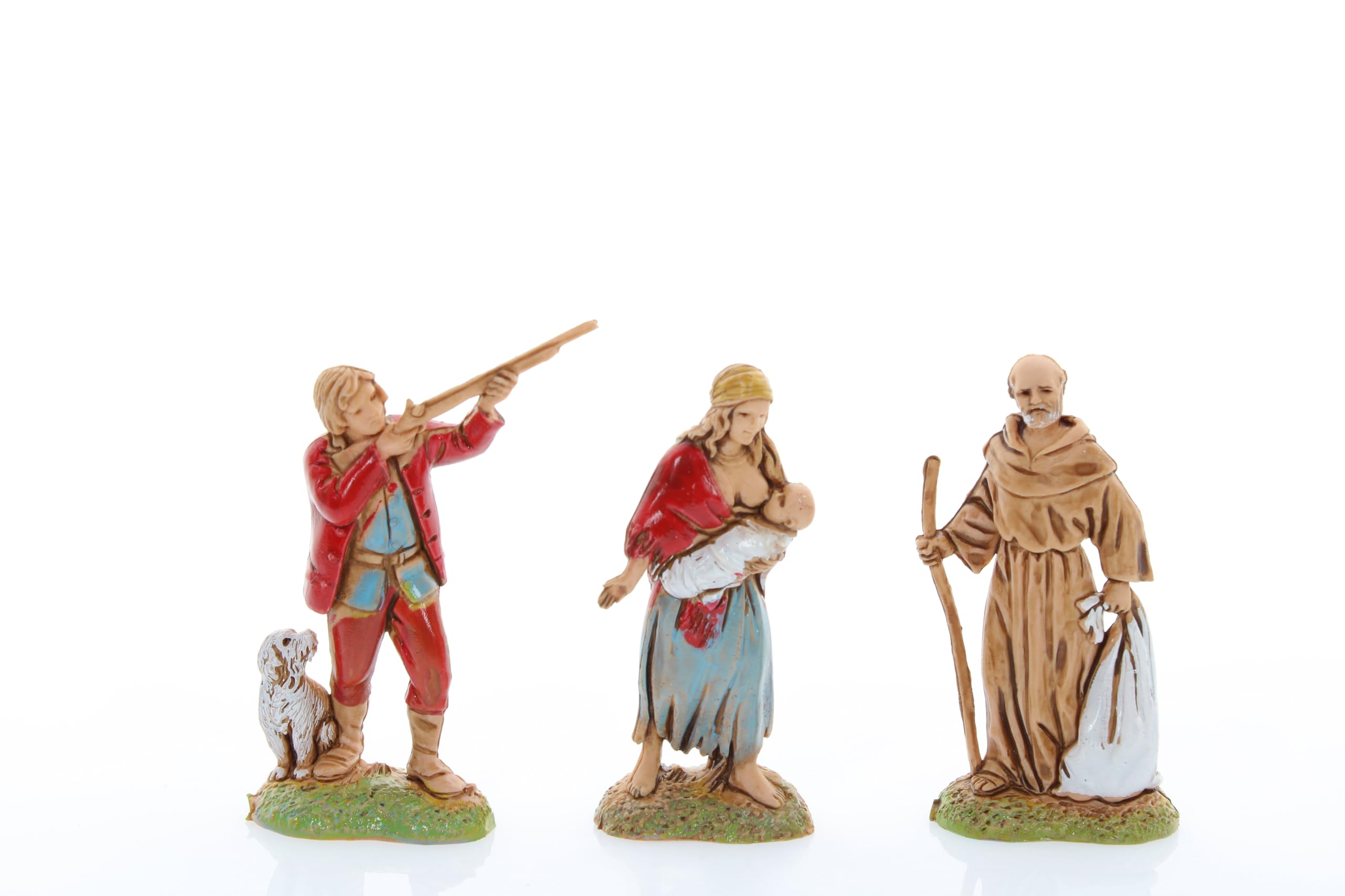 Figurines Bergers Crèche De Noël - Lot De 10 - Hauteur Max 6,6 Cm - Artisanat Italien Moranduzzo - 3
