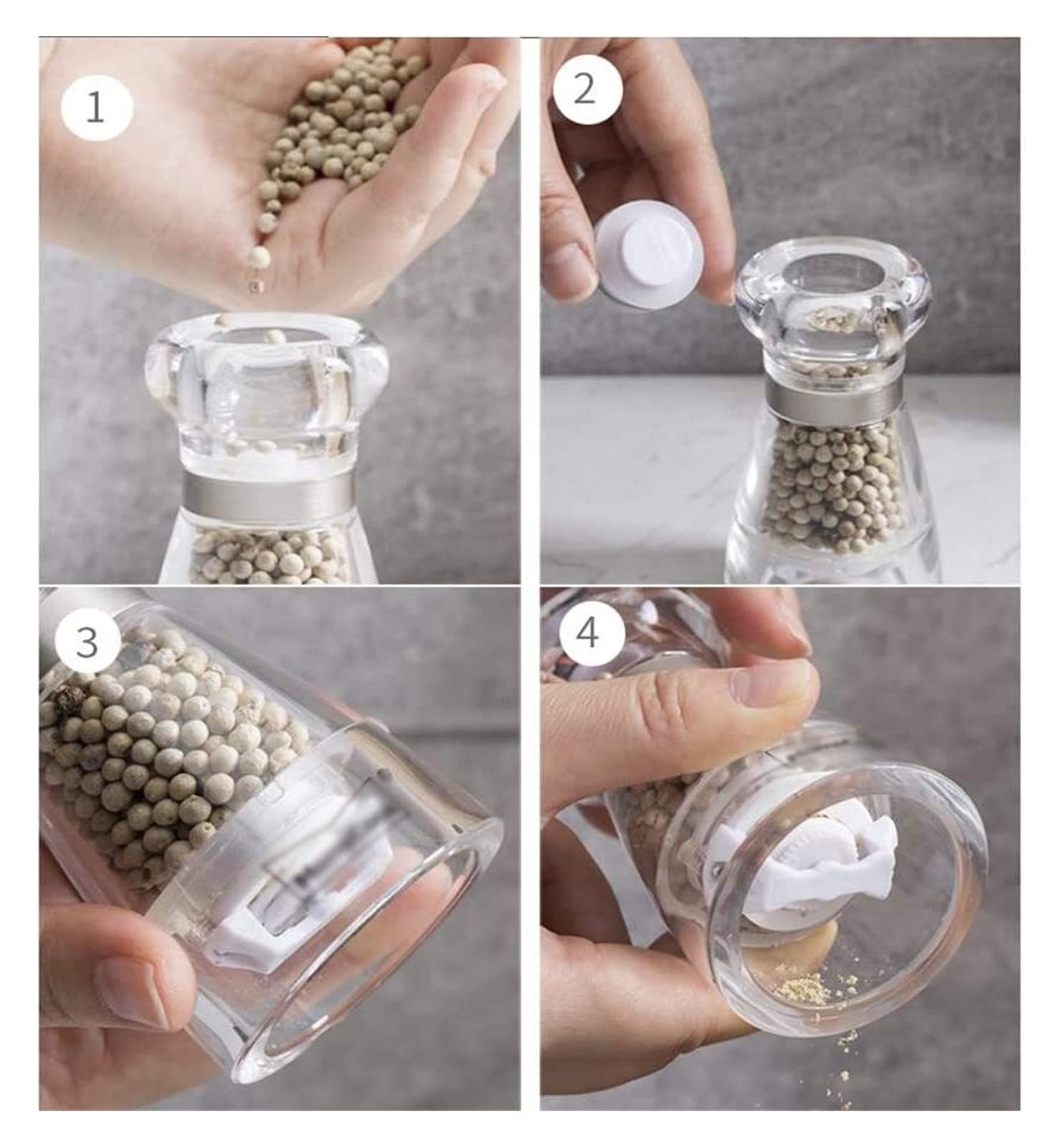 Saleros De Cocina Molinillo De Pimienta Y Sal Manual, Salero Cocina con Ajuste Finura Ajustable Molinillo Pimienta