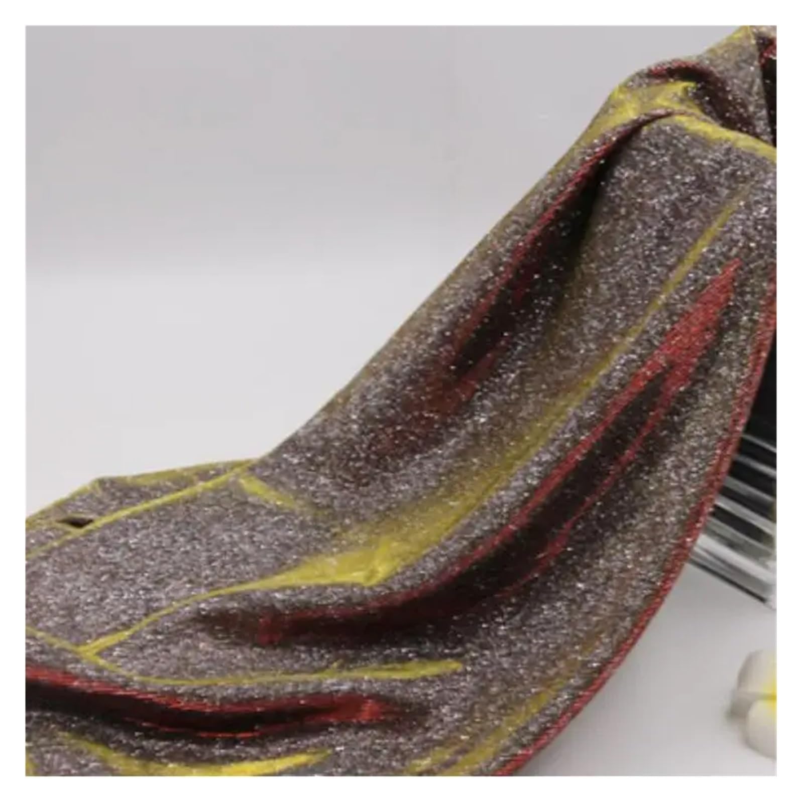 Fabric, Fashionable Polyester Composite Glitter Fabric for Bridal Dress Decoration Multicolor 50x148cm(8 Red-Gold)