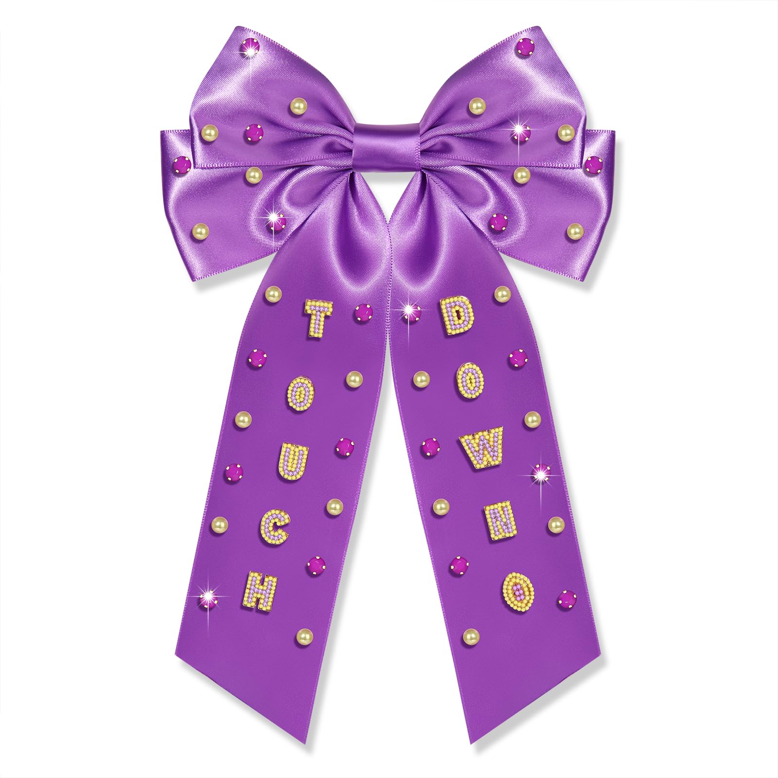 Game Day Football Hair Bows Accessories for Women Jeweled Large Ribbon Bow Clips Red Blue Spirit Day Accessories Game Day Outfits Sports Team Spirit