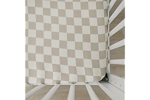 4-Piece Taupe Checkered Muslin Crib Sheet Set by Mebie Baby