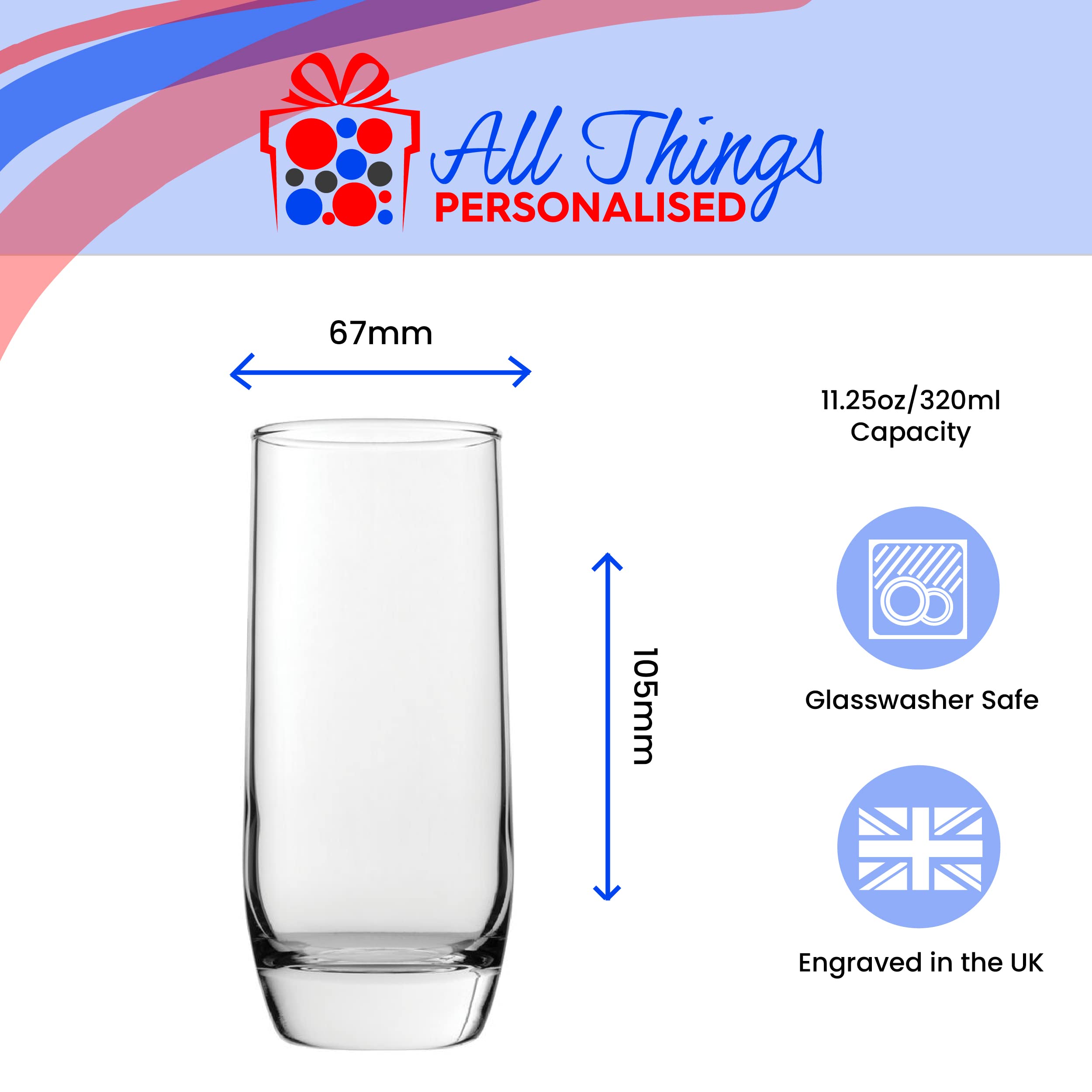 Verre à bière personnalisé gravé 332 ml, n'importe quel message, pour toutes les occasions telles que les anniversaires, mariages, Noël, Pâques, remise de diplôme, gravé au Royaume-Uni
