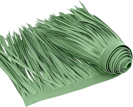 SEKKVY Tiki Hut Grass Roof, Mexican Style Palm Thatch Rolls, Artificial Palapa Thatch Roofing for Tiki Bar, Duck Blind Grass for Garden Umbrella Luau Party Decoration Green, 16" x 118"