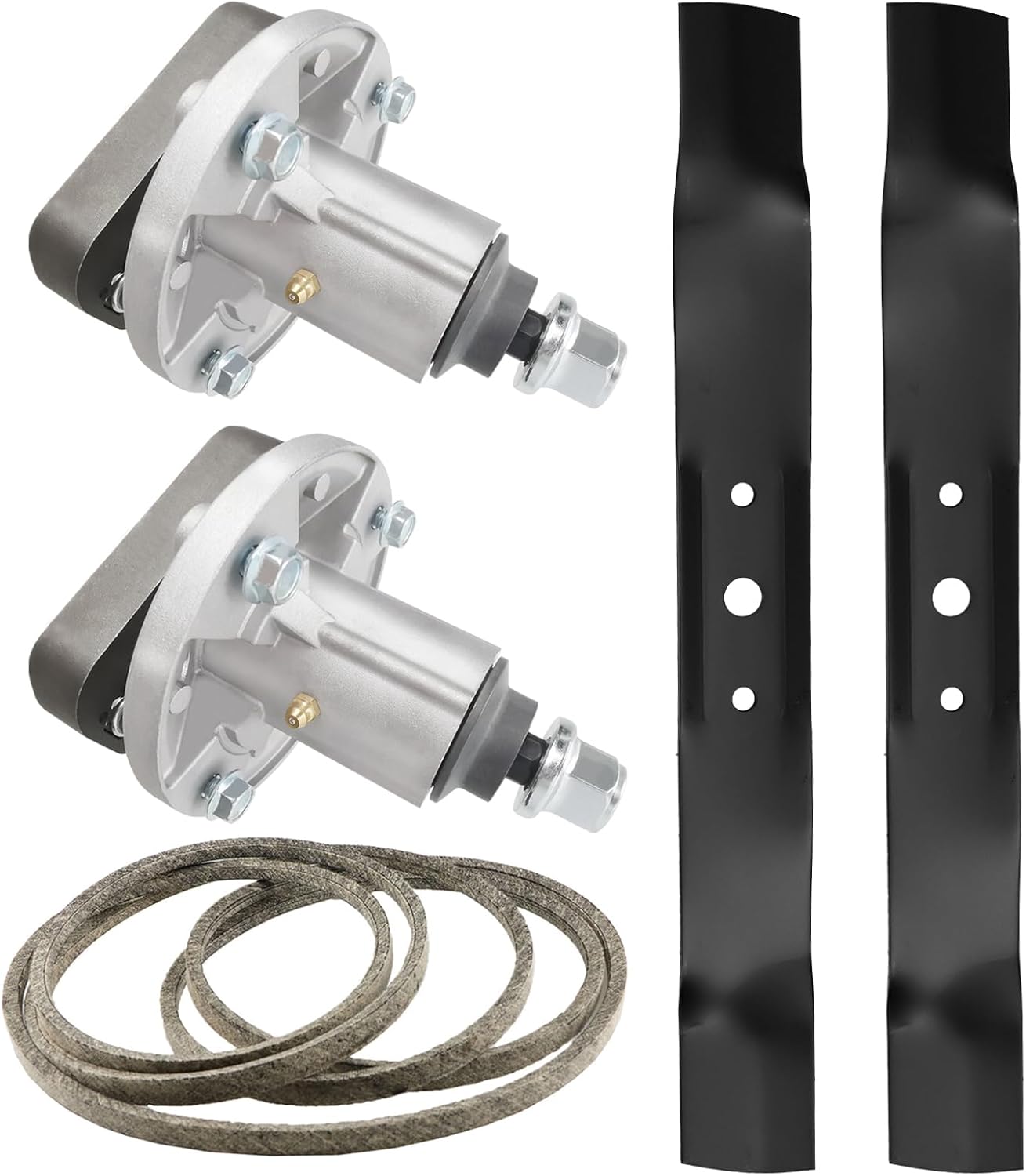 42 Inch Deck Rebuild Kit Replace for John Deere L100 L108 L110 L111 L118, with 2 Spindles GY20050 GY20785, 2 Blades GX20433 GX20249 GY20567 M128485, 1 Belt GX20072 GY20570 with 104 1/2 Inch