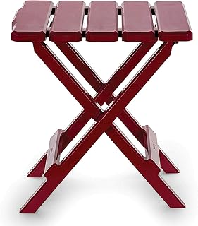 Camco 51684 Red Regular Adirondack Portable Outdoor Folding Side Table, Perfect for The Beach, Camping, Picnics, Cookouts and More, Weatherproof and Rust Resistant