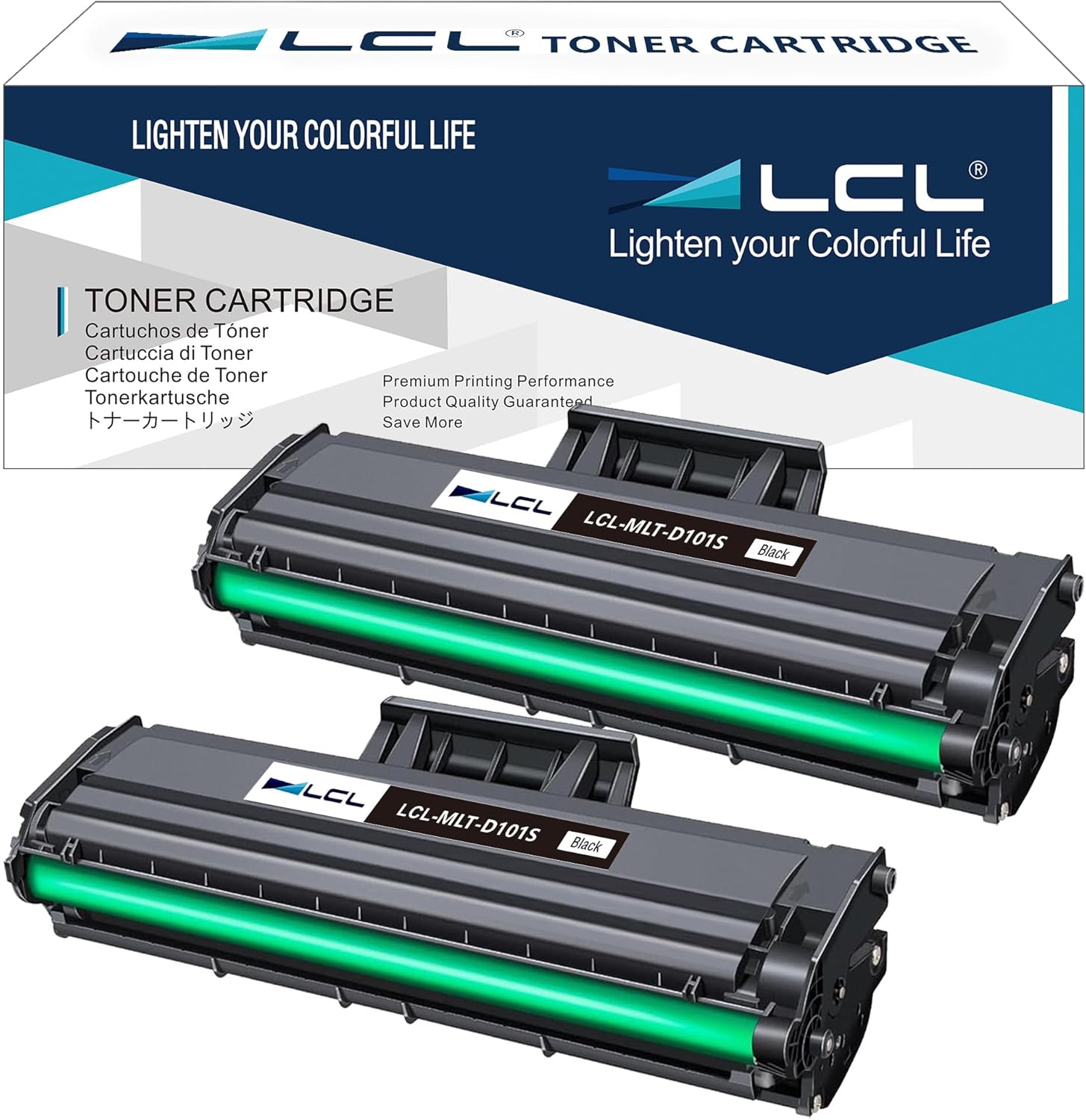 LCL Compatible Toner Cartridge Replacement for Samsung MLT-D101S ML2160 2160W 2165 2165W 2168W ML-2161 ML-2166W SC-X3400F SCX-3400FW SCX-3405F 3405FW SF760P SCX-3401FH SCX-3405 ( 2-Pack Black)