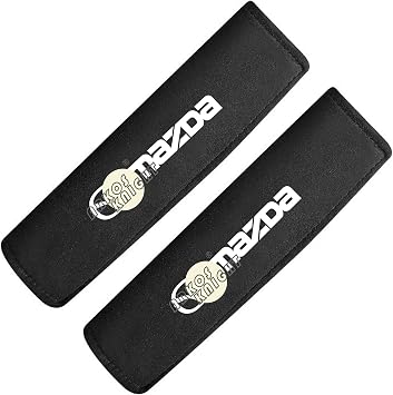 2 Pcs Safety Belt Scratch-Proof Cover Compatible with Car Seat Belts Covers Padding Suede Leather Belt Shoulder SleeveMZD Black
