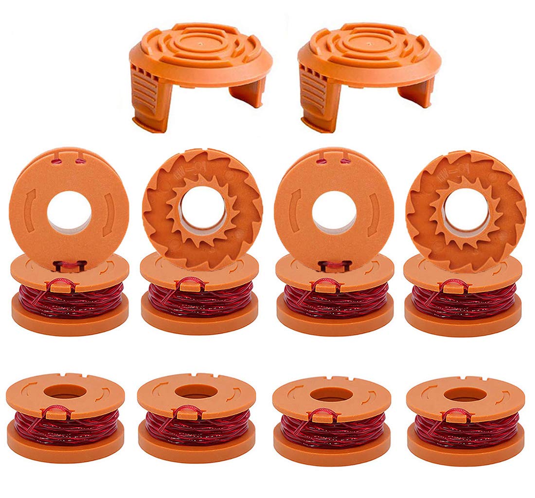 Wa0004 Spool for Worx Wa0004 Replacement Spools, 10ft 0.065" Line Spool for Worx Weed Eater String, Replacement Line Spool for Worx Wa0004 Wa0010 WG151 WG163 WG170 String Trimmers(12 Spools+2Caps)
