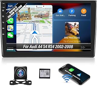 [2+32G] Android 13 Car Stereo for Audi A4 S4 RS4 2002-2008 with Wireless Apple Carplay&Android Auto,9 Inch Touch Screen Car Radio with GPS WiFi Bluetooth FM/RDS Radio SWC AUX-in+AHD Backup Camera