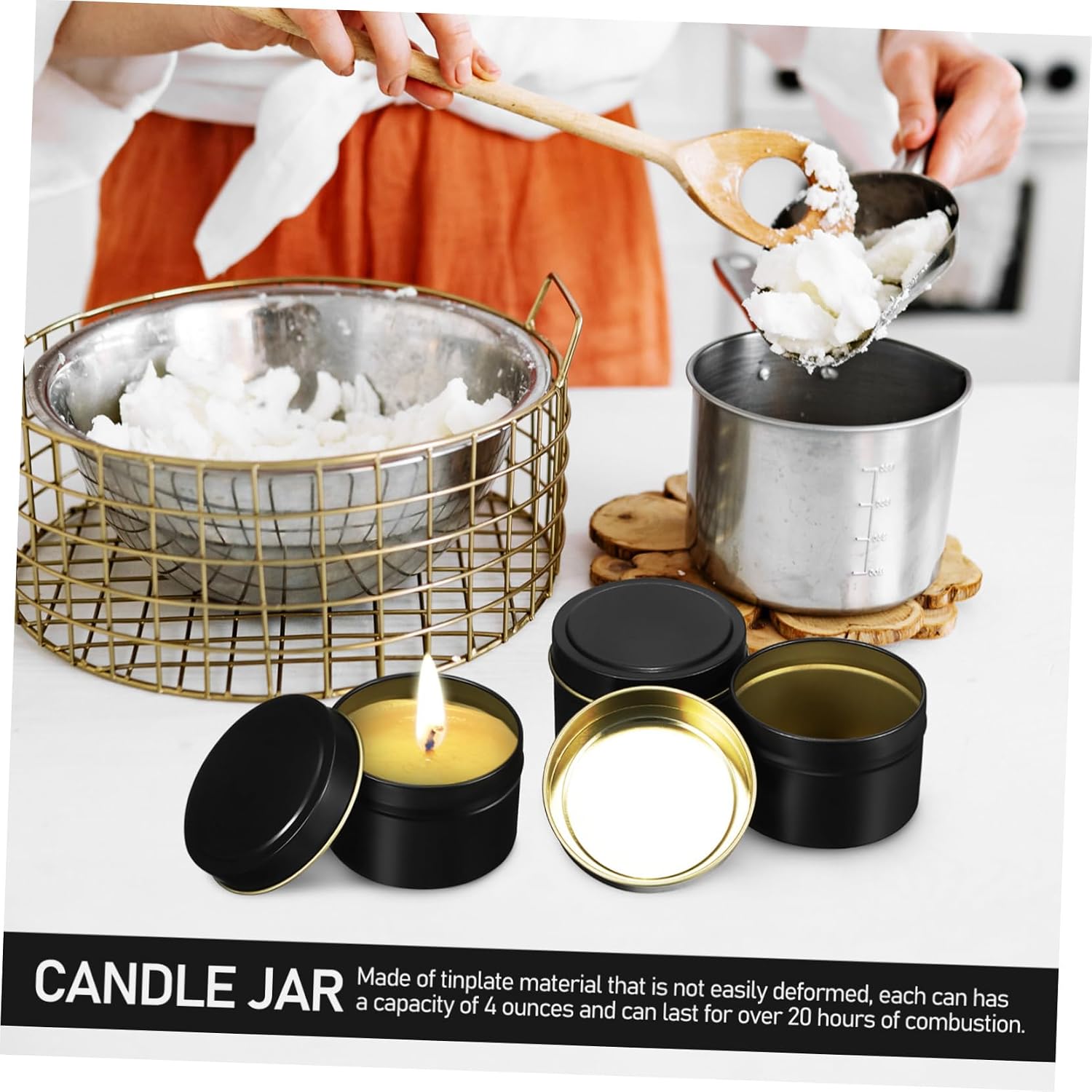 24pcs Round Tinplate Candle Jars Airtight Lids Empty Scented Candle Containers for Making Bulk Storage for Spices Candy and Jewelry