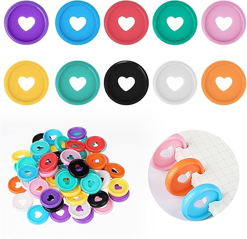 60 discos de plástico para carpeta de hojas sueltas, 10 colores, anillos de carpeta de 1 pulgada, discos expansores de plástico con forma de