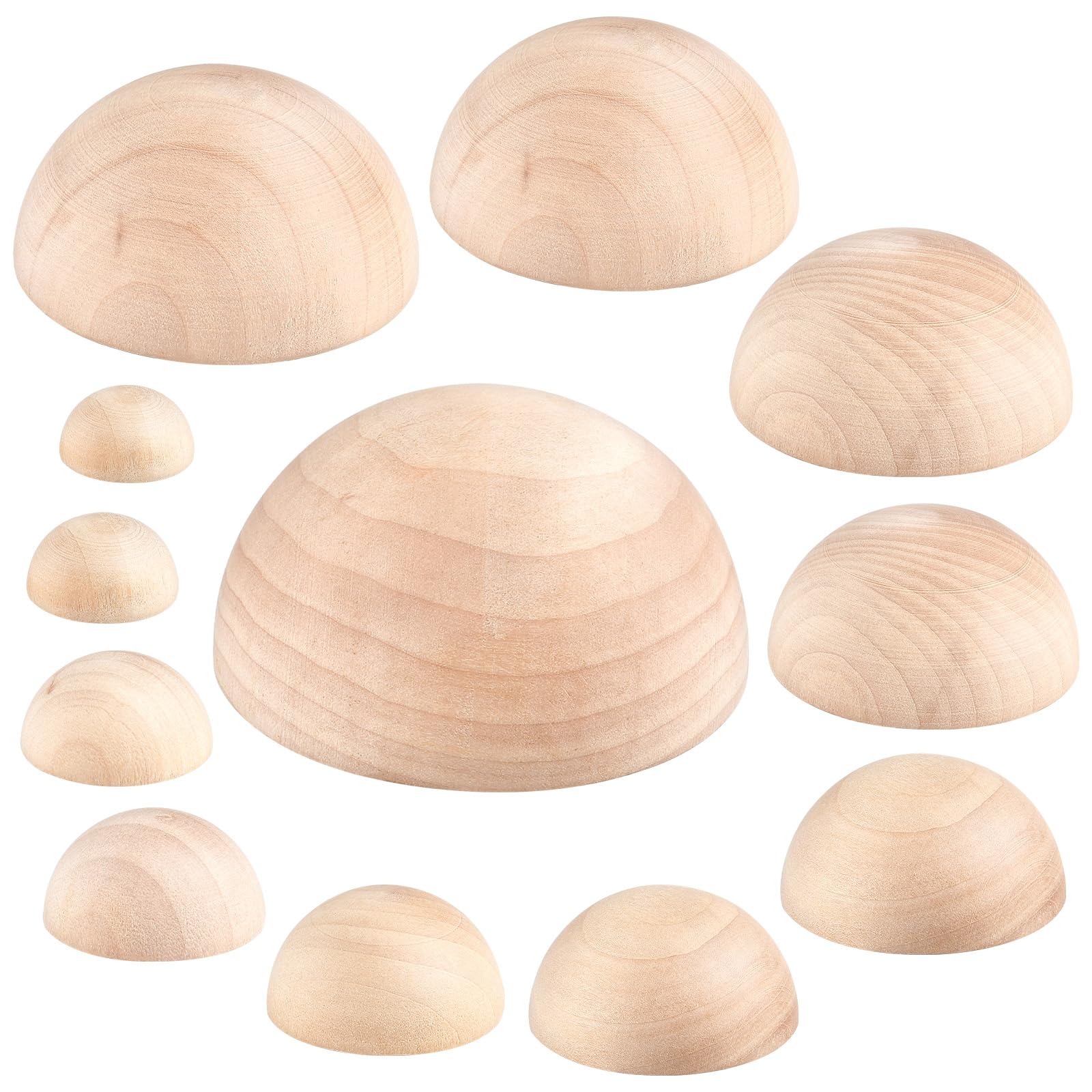 12 Pcs Half Round Pottery Tools Set,12 Sizes Wooden Hemisphere Ceramic Top Tool,Pottery Plate Press Tool Clay Tools for Crafts,DIY Decorative Project,Making Ceramic Bowl Plate-image-26