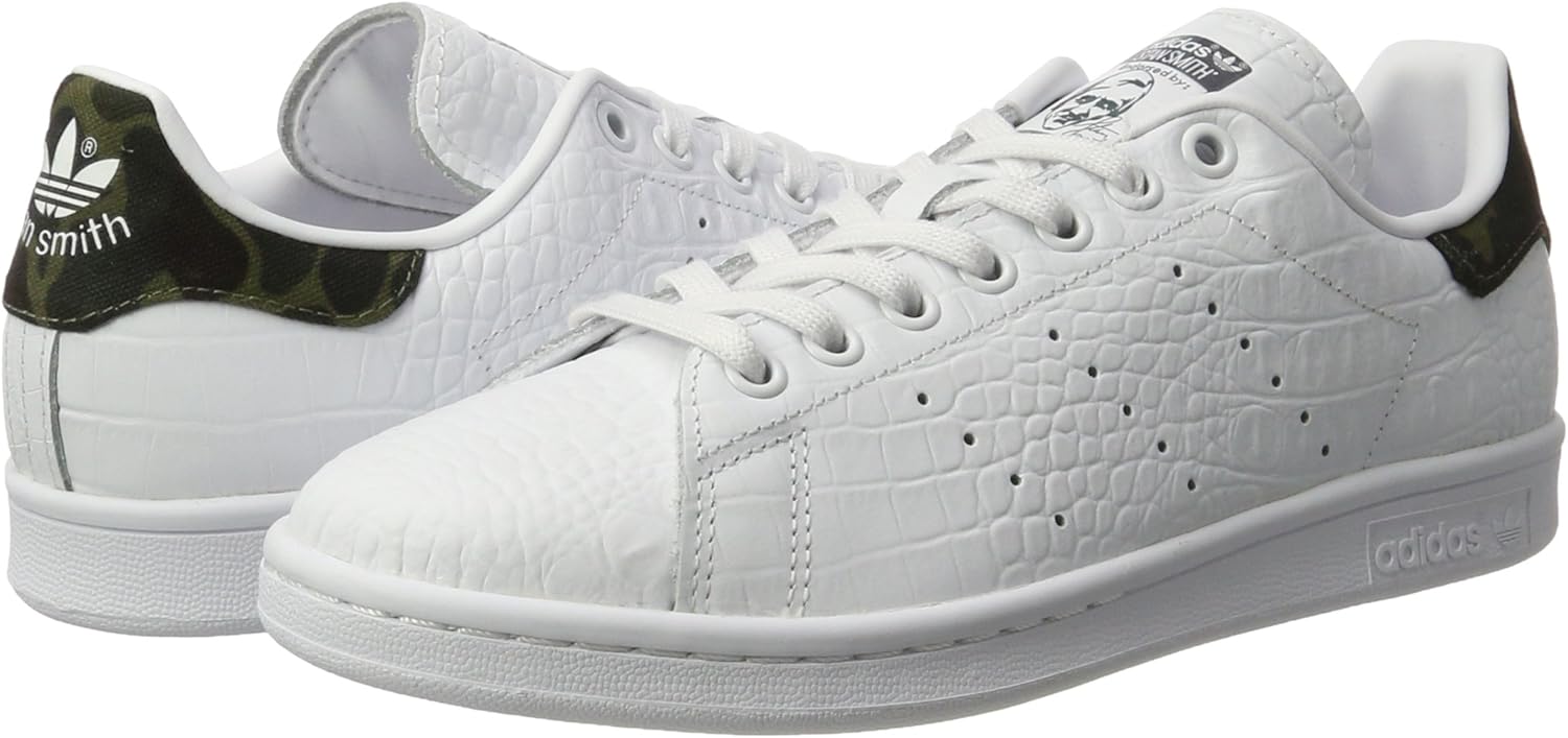 adidas Men's Stan SmithLow-Top Sneakers, Off White Ftwwht Cblack Cblack, 12 UK