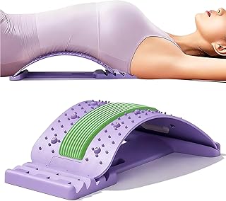 Rückenstrecker Gerät Verstellbar, Rückenstützbrett, Lendenstützbrett mit Magnetmassage Akupressurpunkten, Rückendehner Gerät, Rückenmassagegerät für Körperdehnung, Muskelentspannung, Yoga und Fitness