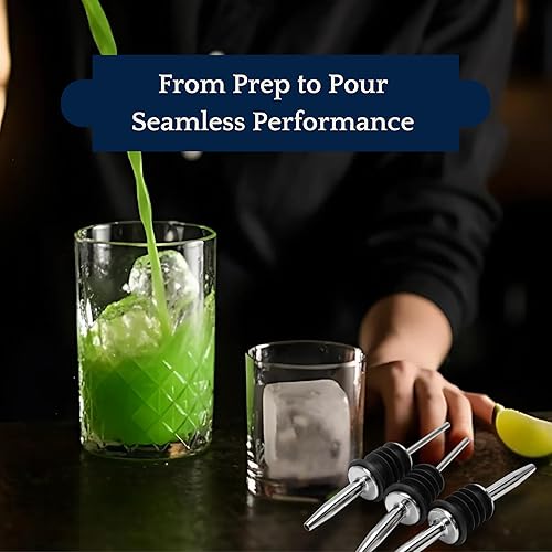 Miniatura 7 de Vertedor de licor cromado 285-50, boquilla cónica de flujo libre con Poly-Kork para vertido controlado de velocidad media, acabado cromado sin