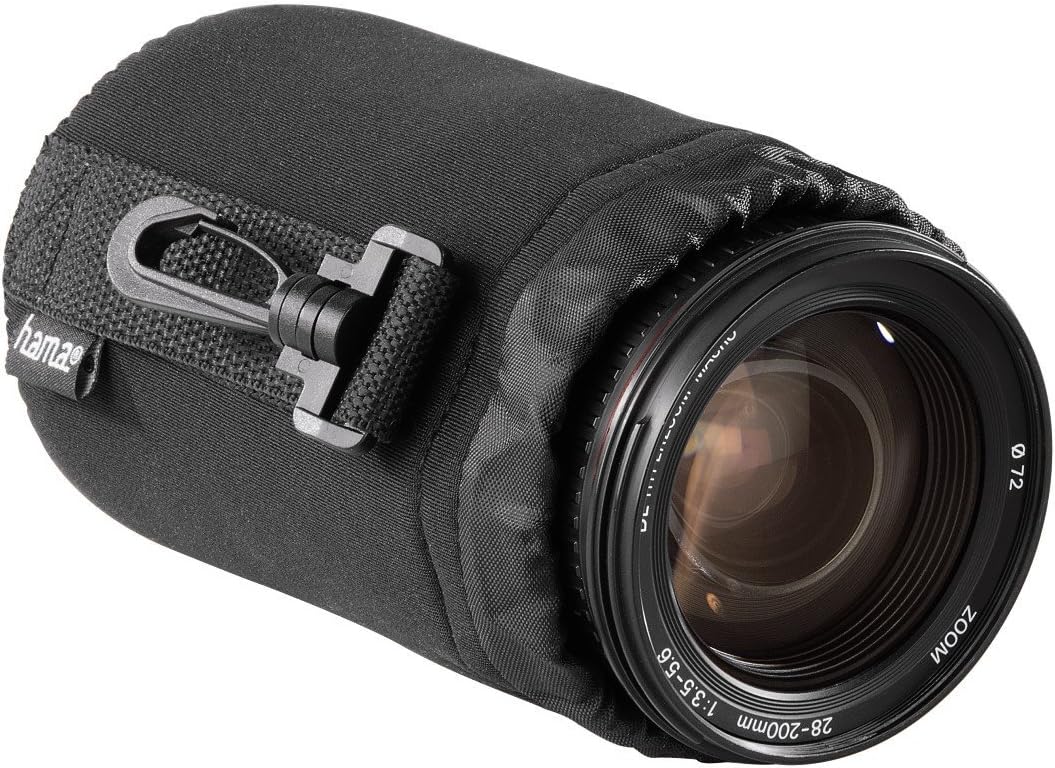 Hama 126694 | Medium Neoprene Pouch for Camera Lens, Black