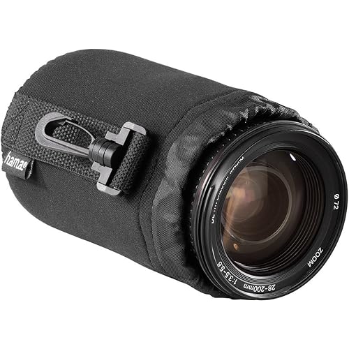 Hama 126694 | Medium Neoprene Pouch for Camera Lens, Black