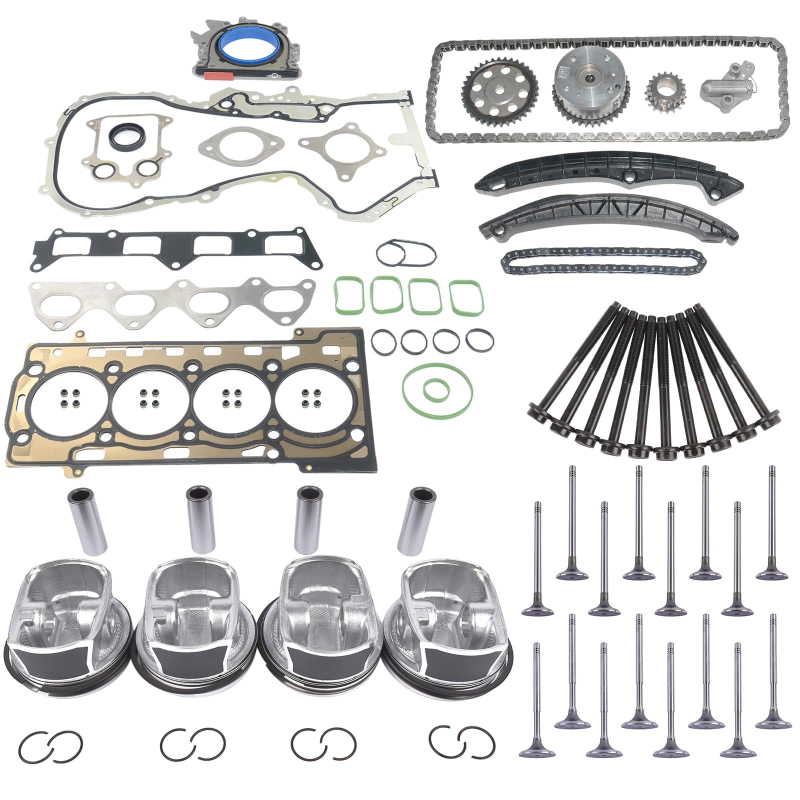 Kit de reparación de pistones compatible con A1 A3 E0s G0lf VI Je-tt a IV Ti-guan 1.4 FSI TSI 03C109469J 03C109571B