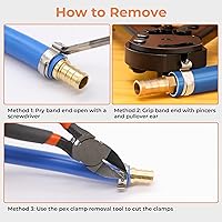 Vista 6 de 60 piezas de anillos de abrazaderas de cincha PEX de 1 pulgada, abrazaderas de manguera de una oreja de acero inoxidable 304, anillos de crimpado