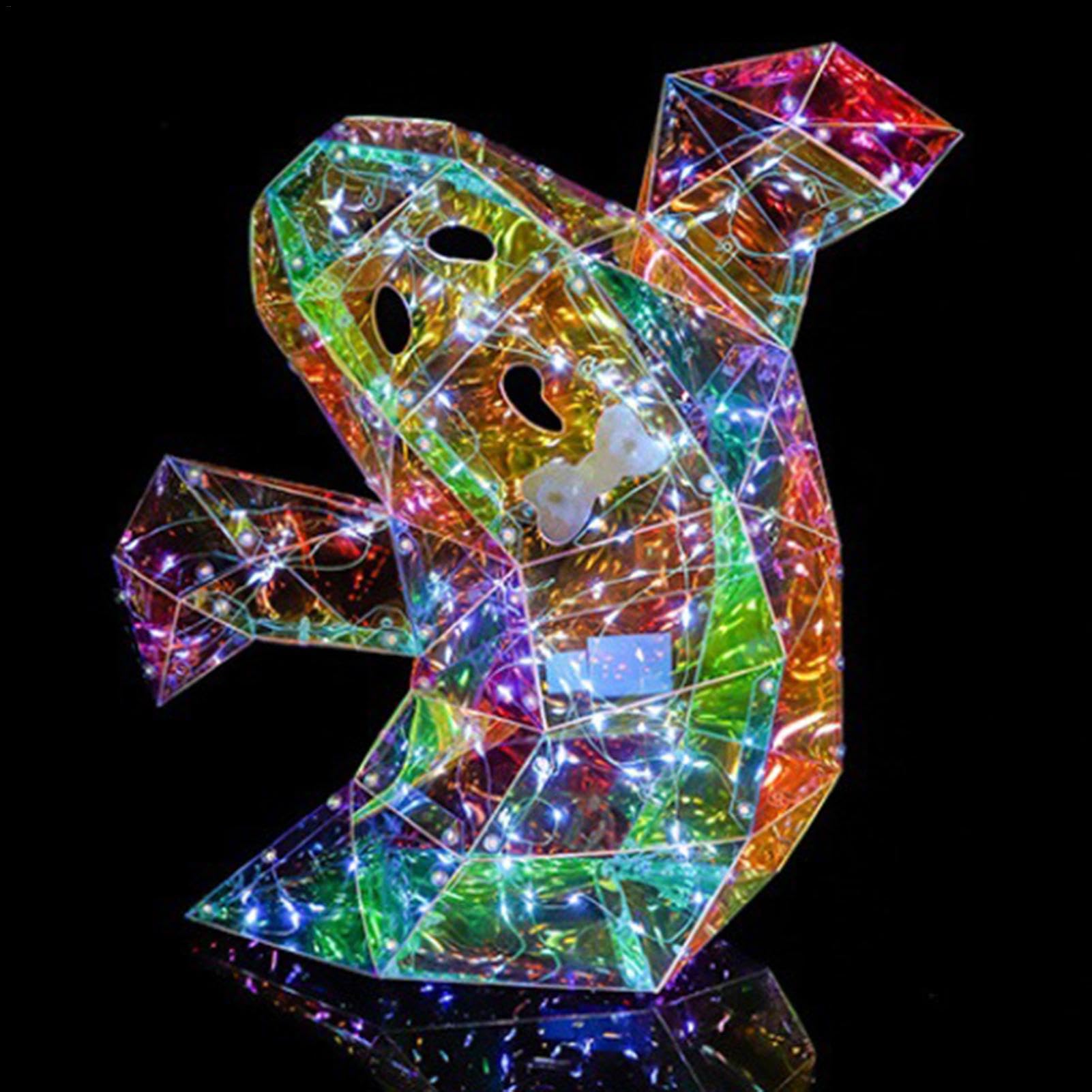 LED-Geisterlicht, Prismatisch Schillernd – Halloween-Deko Für Innen, USB-betrieben, 40,6x40,6 Cm