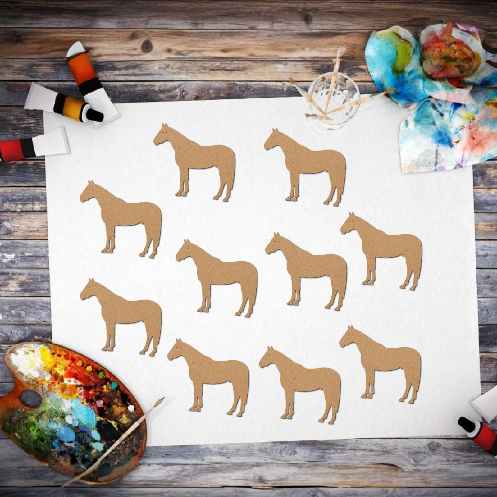 Horse Shaped Cutouts MDF Cutouts Set of 10-image-27