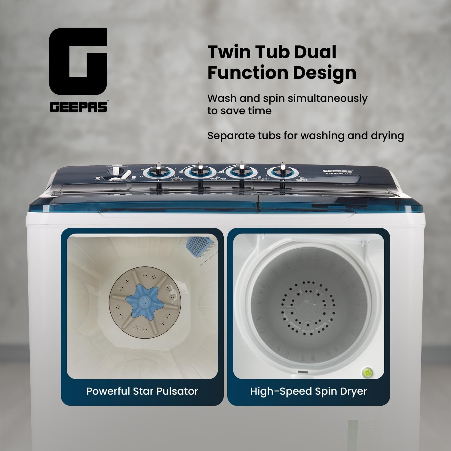 GSWM6491 غسالة جيباس سعة 18 كيلو، تحميل علوي، ابيض، 18.0 كيلوج... - view 4