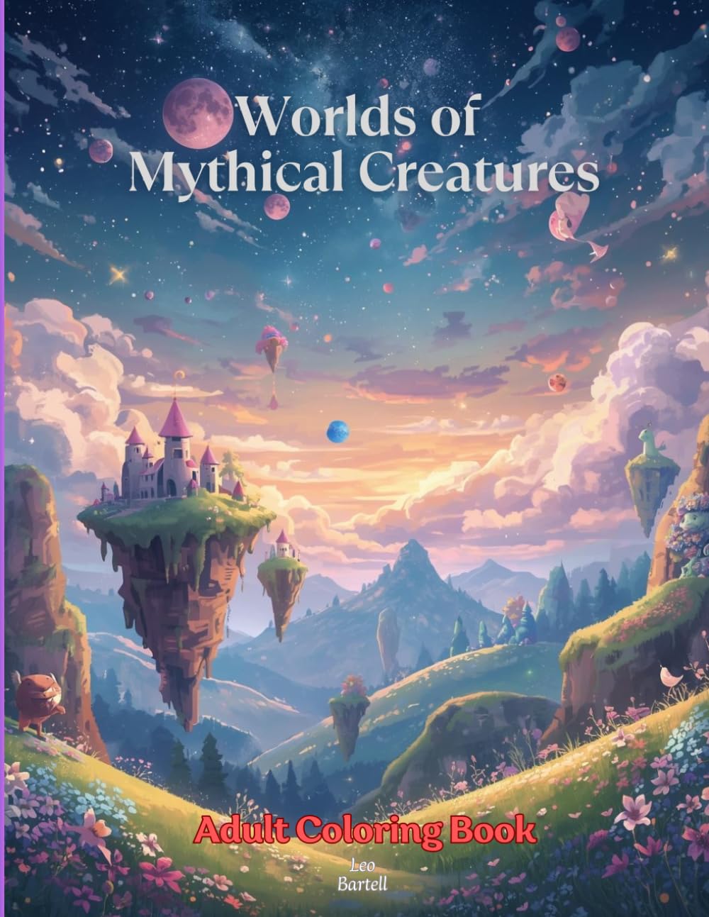 Worlds of Mythical Creatures: Adult Coloring Book with Dragons, Fairies, and Magical Fantasy Creatures for Relaxation, Stress Relief, and Creative Mindfulness