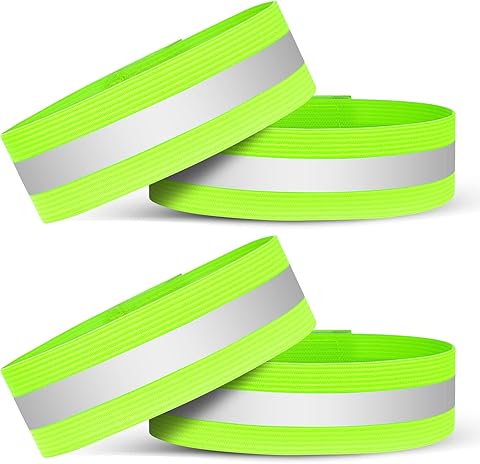 URAQT Bandas Reflectoras, Brazalete Reflectante Altamente Reflexivo, Bandas de Muñeca/Tobillo, Banda de Seguridad Reflectantes, Bandas de Neón para Running, Ciclismo, Adultos, Niños
