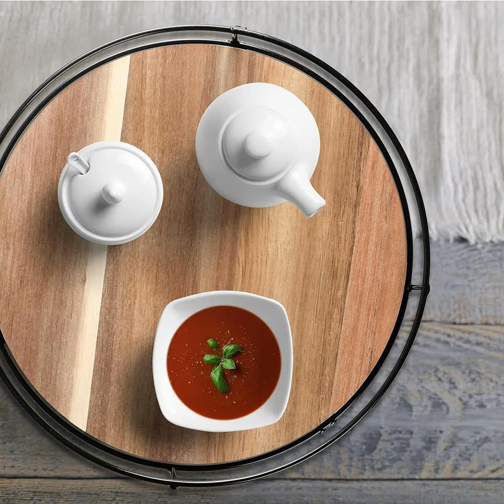 Lazy Susan Plateau tournant à 360 degrés pour cuisine, garde-manger et salle à manger – Design peu encombrant