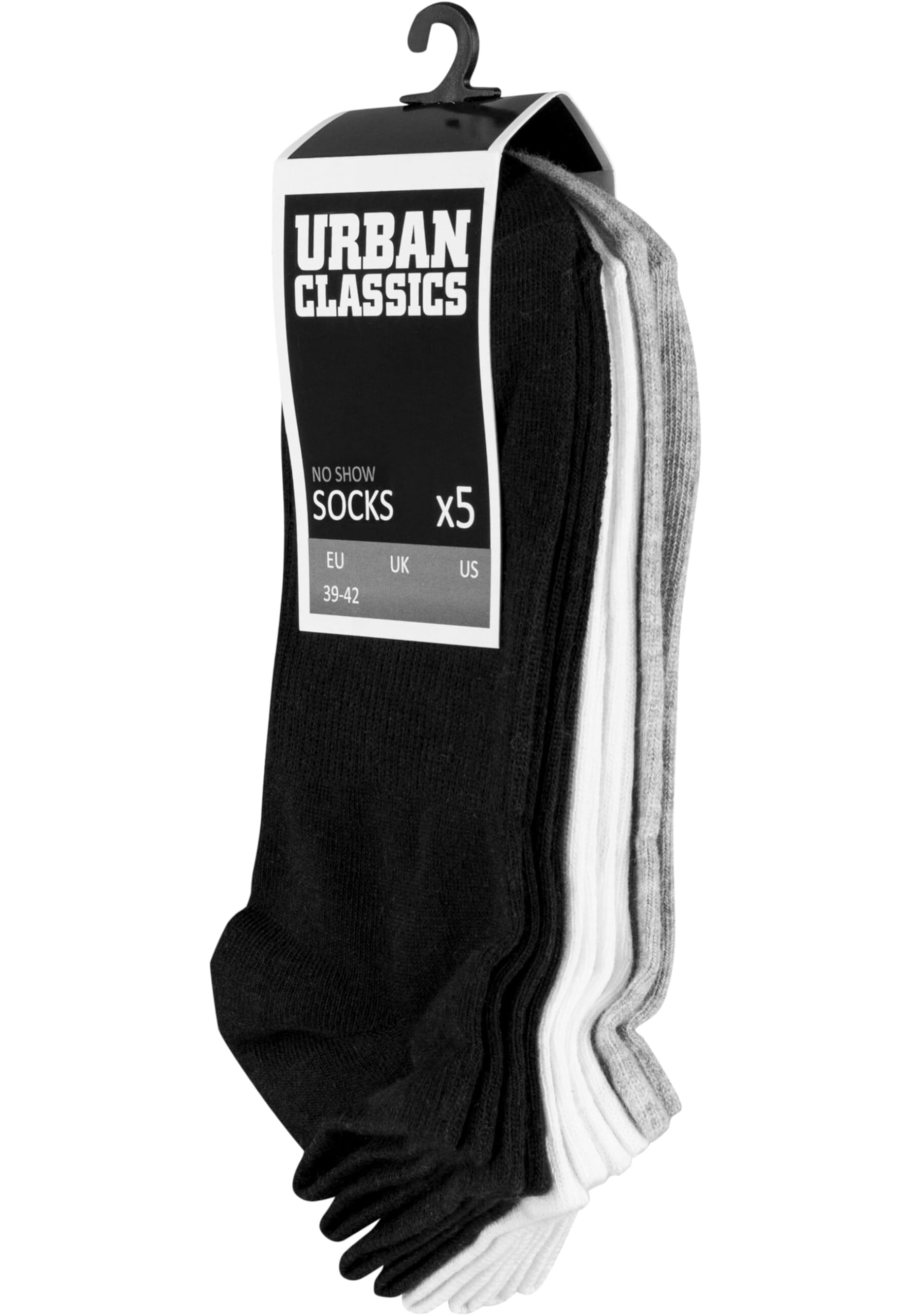 Urban Classics Herren No Show 5-Pack Socken, blk/wht/Gry, 47-50