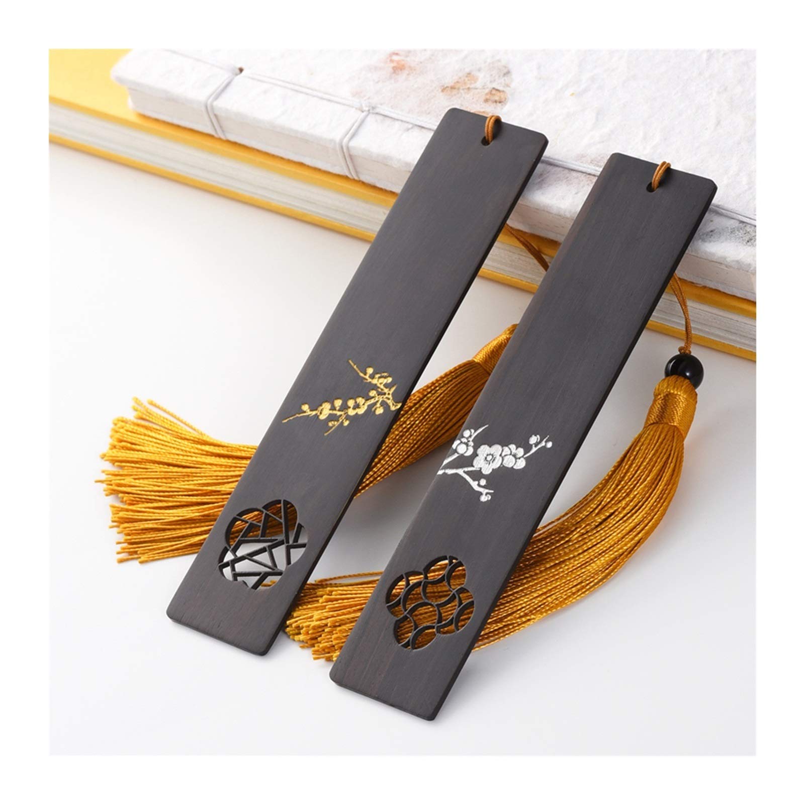 Segnalibri Dipinto a Mano Classico Tassel Segnalibro, Legno Fatti a Mano di Scultura di Legno Naturale Preferiti, Accessori Libro, Regalo for i Lettori segnalibro (Color : B)