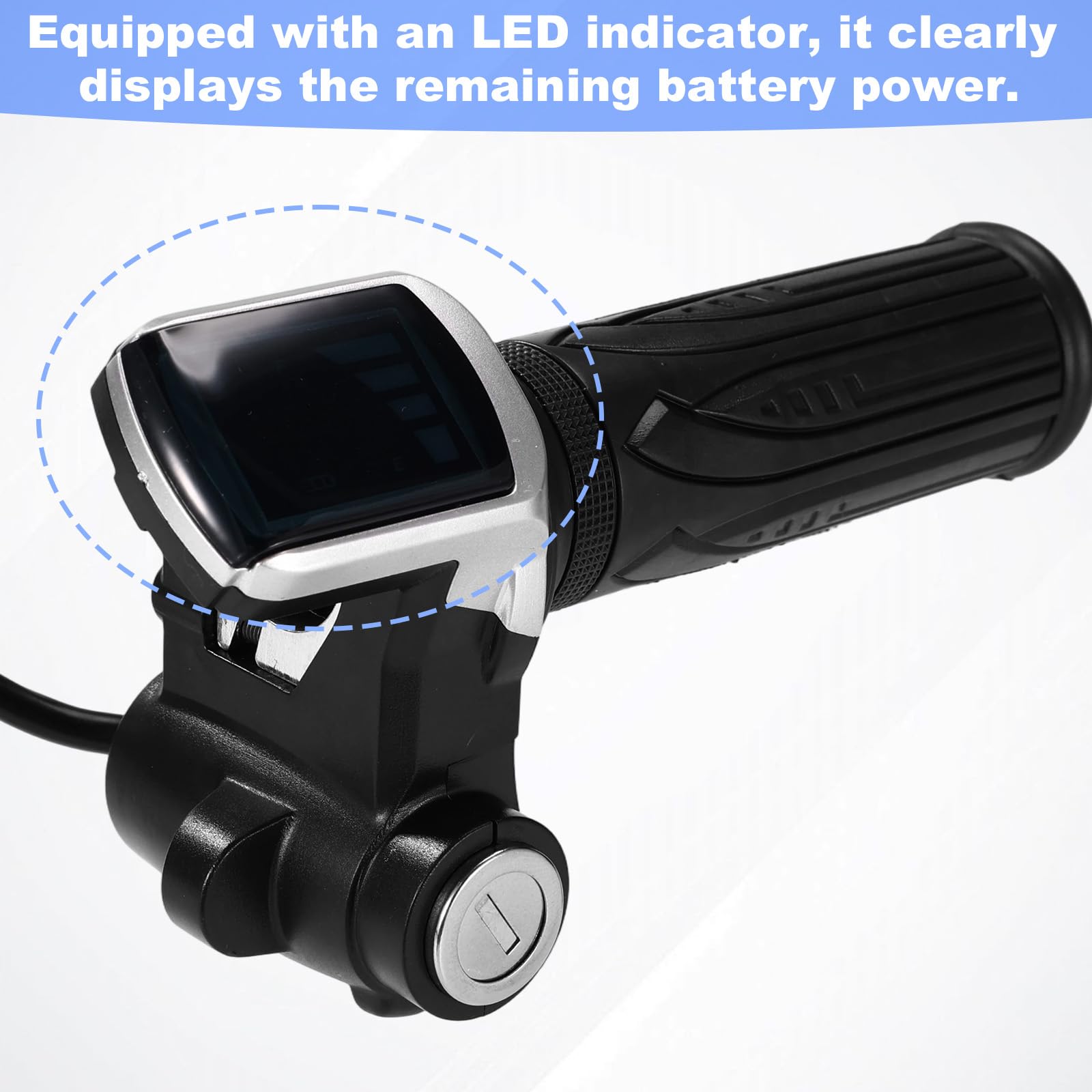5pz Set di Manopole Acceleratore Bici Elettrica per Ridstar Q20, Impugnatura Acceleratore a Rotazione Completa per Bici Elettrica con 2 Chiavi e 1 Chiave Inglese(Nero)