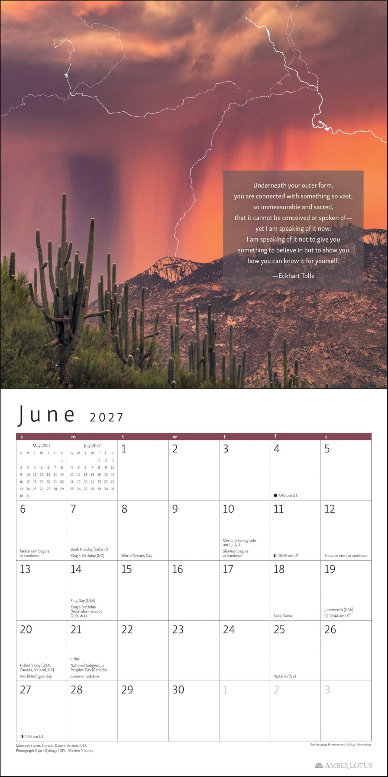 The Power of Now 2027 Wall Calendar: A Year of Inspirational Quotes