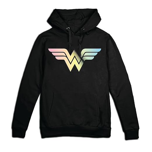 Cotton Soul Wonder Woman Basic Logo Gradient Damen Hoodie, Schwarz