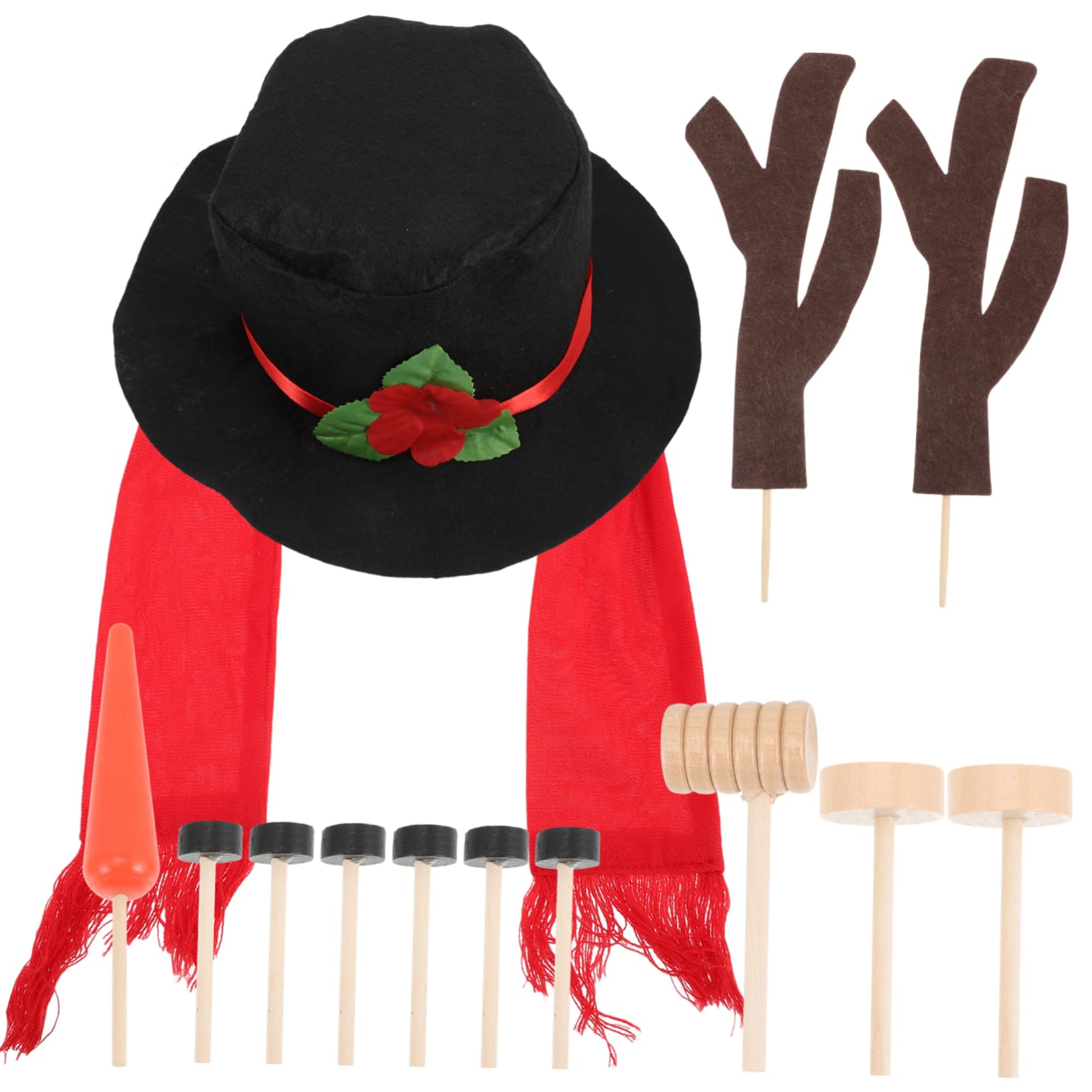 TOPBATHY 4 Sätze Schneemann Verkleiden Sich Schneemann Bausatz Für Weihnachten Schneemann-Kleidungsset Zubehörsets Für Schneemänner DIY Schneemann-anziehset Schneemann DIY Polyester
